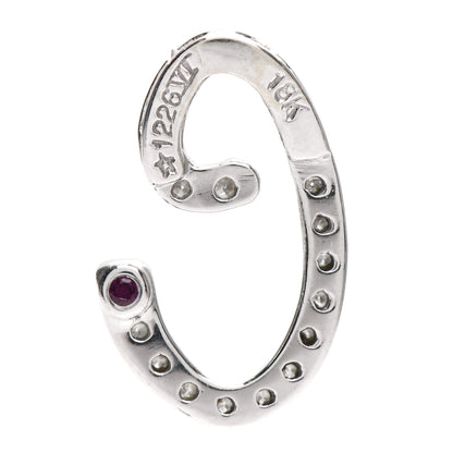 Roberto Coin 18K White Gold Diamond Cursive Letter C Pendant 2 of 3