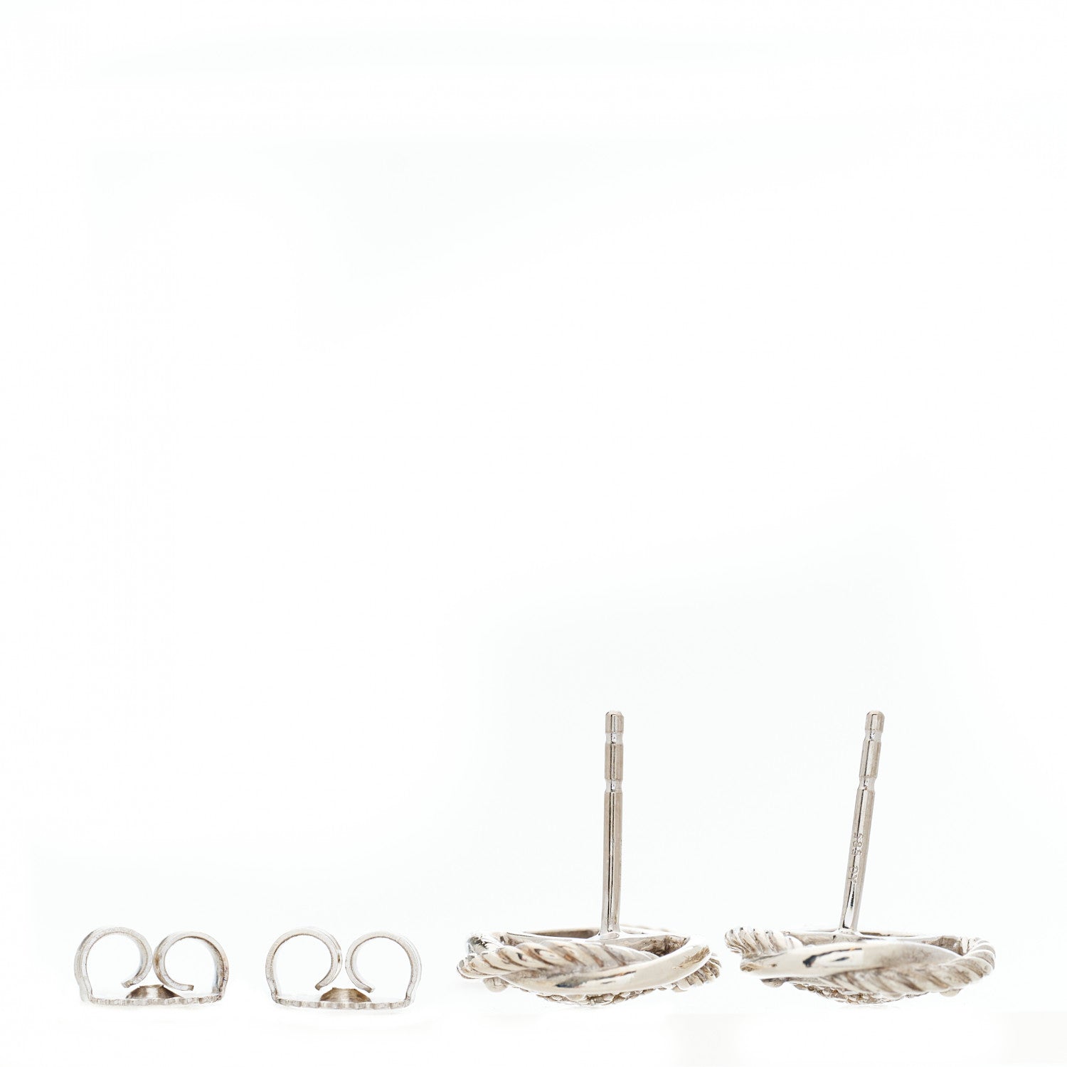 David Yurman Sterling Silver Diamond 13mm Infinity Earrings 4 of 4