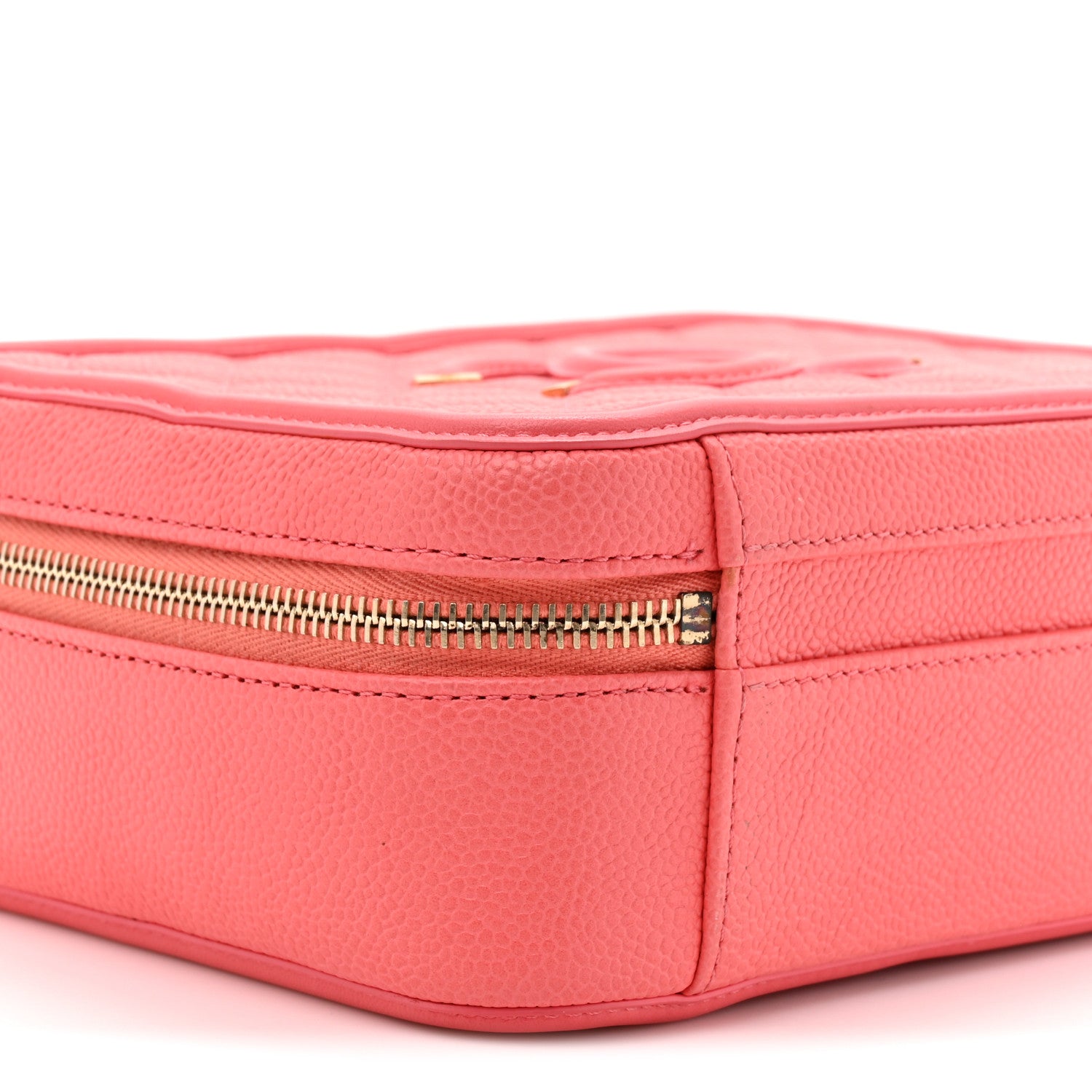 Chanel Caviar Quilted Medium CC Filigree Vanity Case Coral 10 of 10