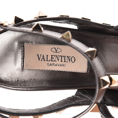 Valentino Garavani Sequin Metallic Nappa Rockstud Ankle Strap 100mm Pumps 38 Black Rutenio 6 of 14