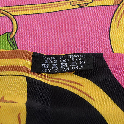 Hermes Silk Eperon D'Or Remix Maxi Twilly Rouge Rose Vif Noir 5 of 8