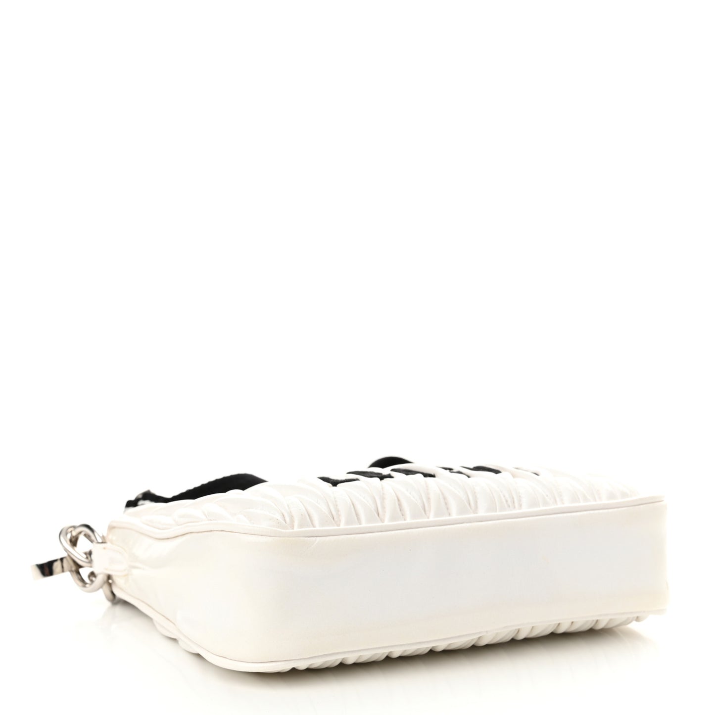 Nappa Matelasse Lux League Crossbody Bag White Black