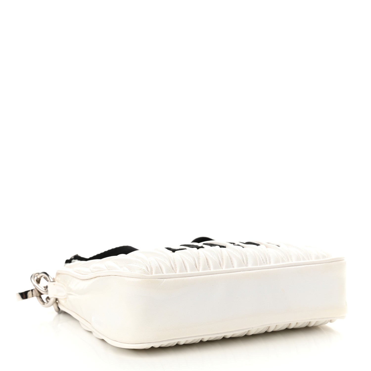 Miu Miu Nappa Matelasse Lux League Crossbody Bag White Black 4 of 11