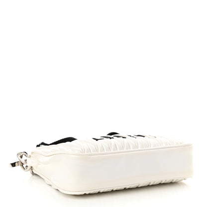 Miu Miu Nappa Matelasse Lux League Crossbody Bag White Black 4 of 11