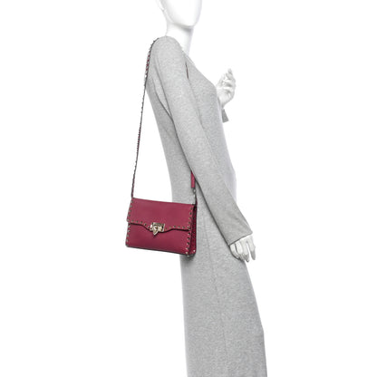 Valentino Garavani Pebbled Calfskin Medium Rockstud Flip Lock Crossbody Bag Camelia 2 of 9
