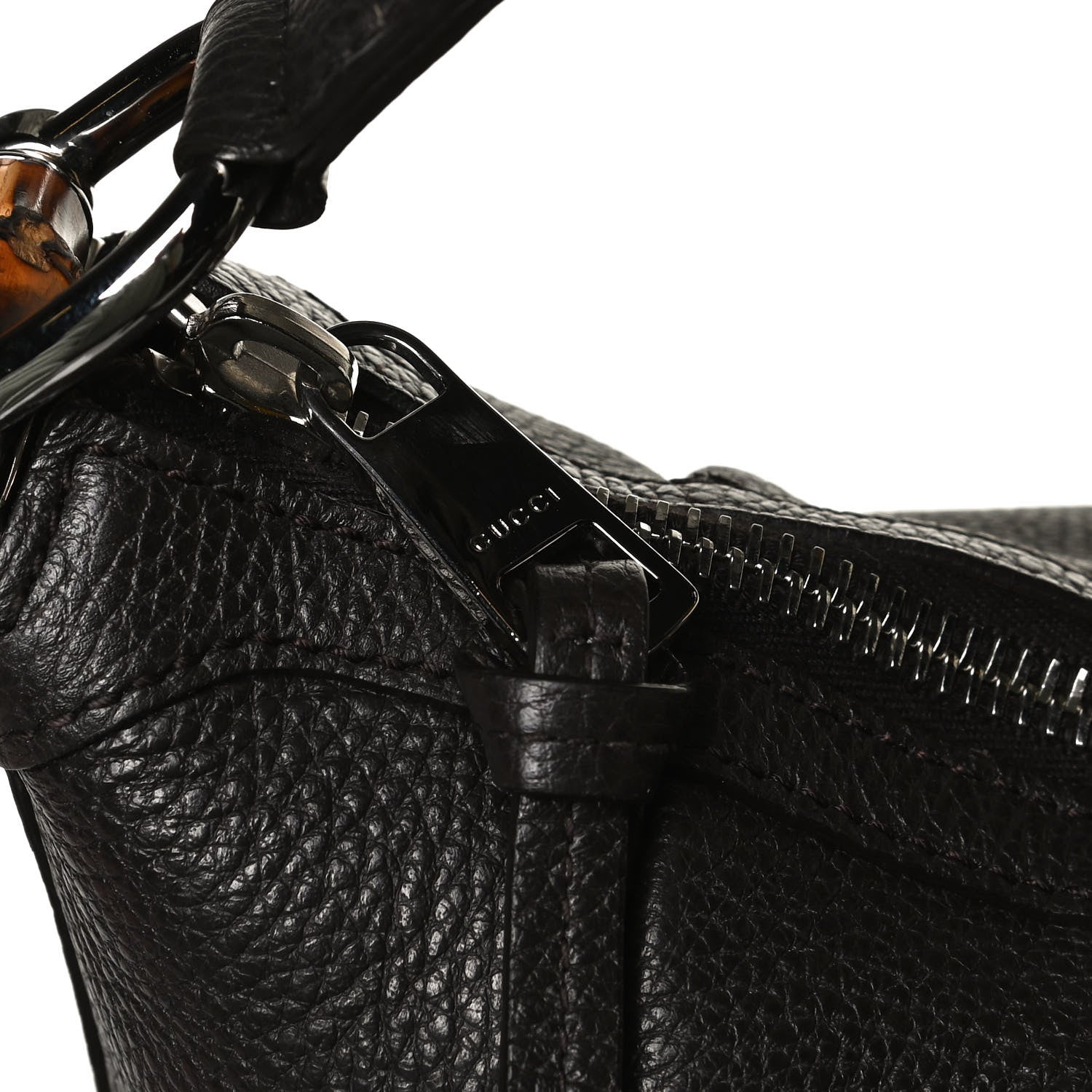 Gucci Grained Calfskin Bamboo Bar Hobo Dark Brown 29 of 37