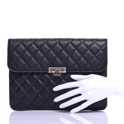 Chanel Caviar Quilted Medium Golden Class Pouch Black 2 of 8