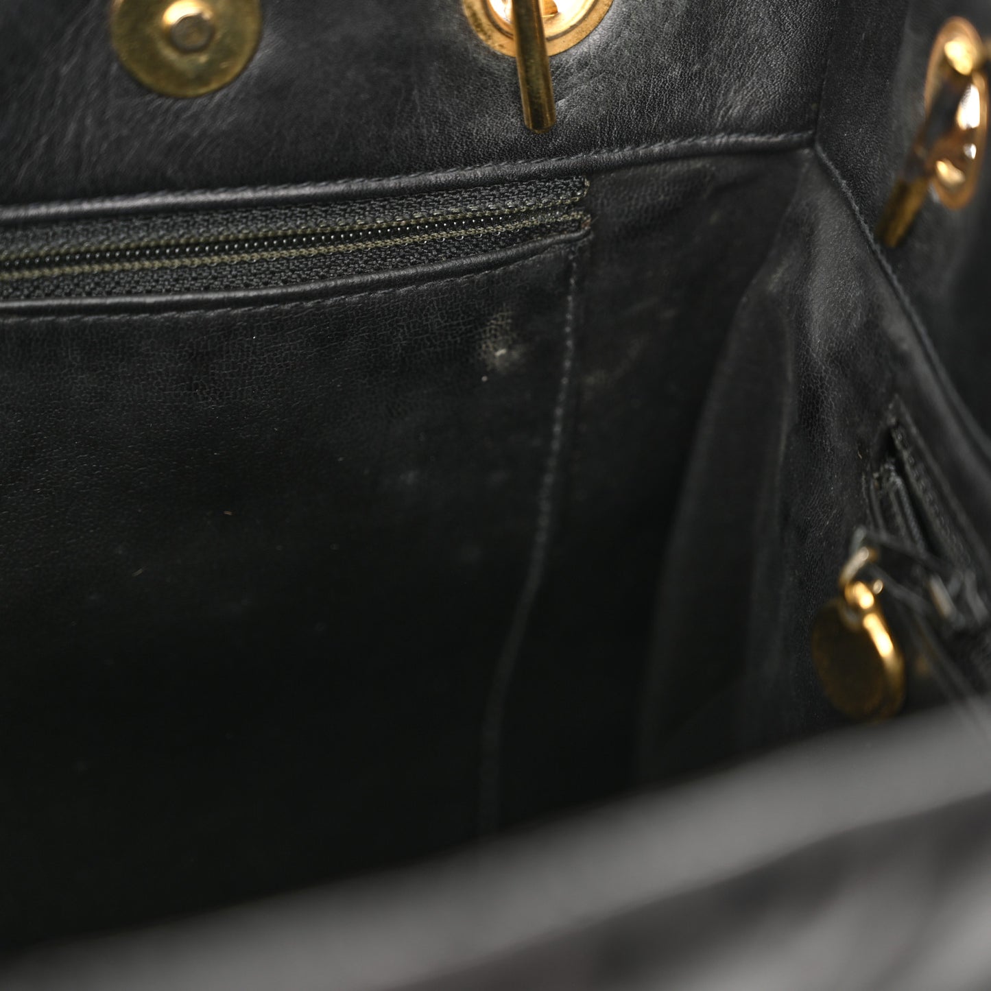 Lambskin Quilted Shopping Tote Black