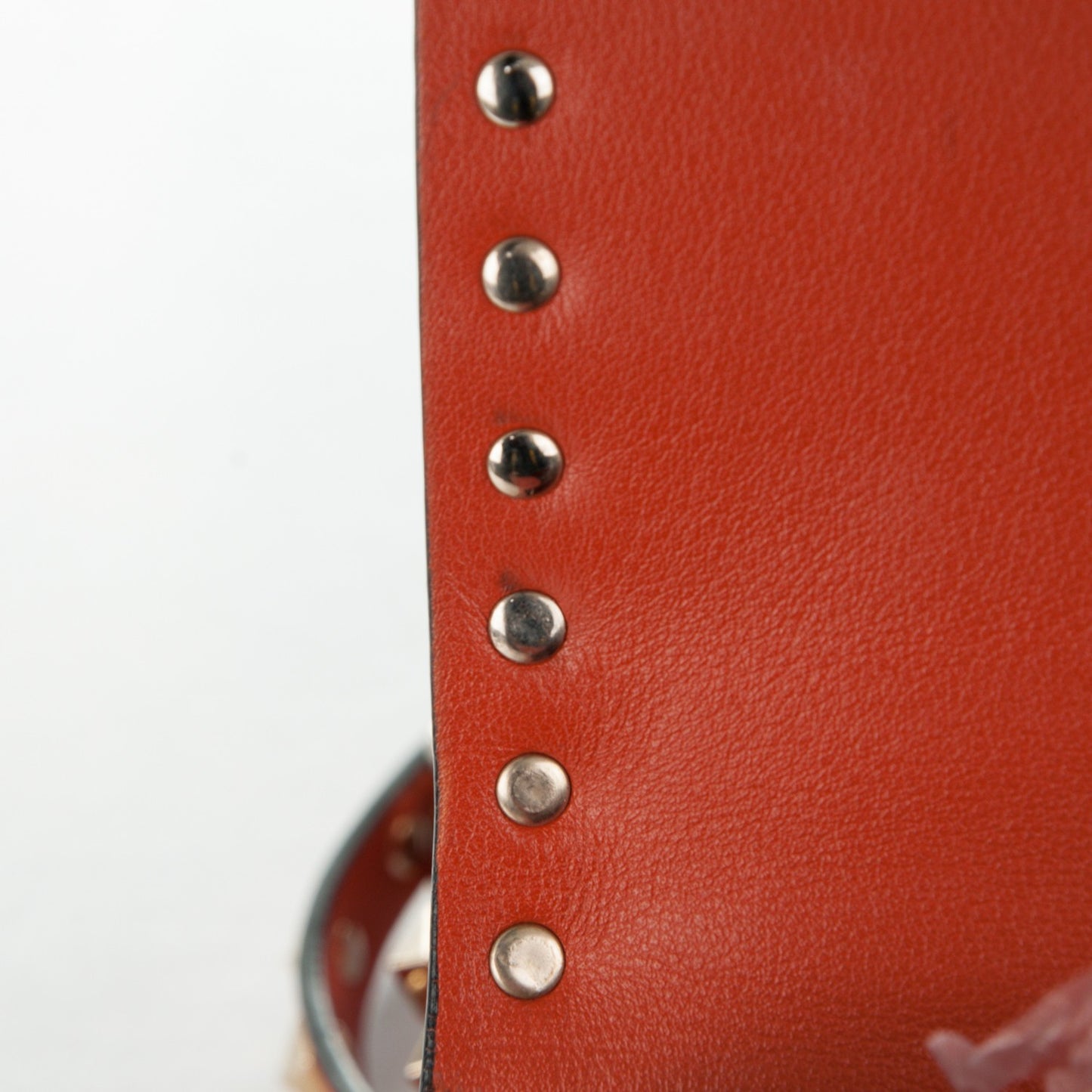 Vitello Small Rockstud Shoulder Flap Messenger Bag Orange