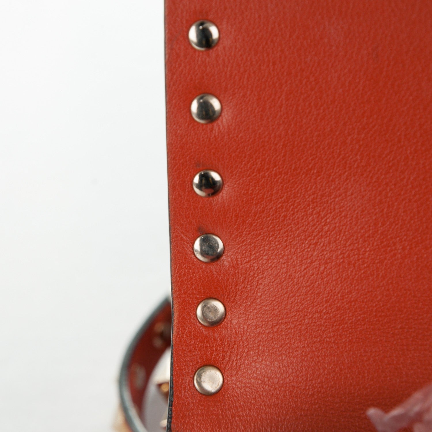 Valentino Garavani Vitello Small Rockstud Shoulder Flap Messenger Bag Orange 8 of 9