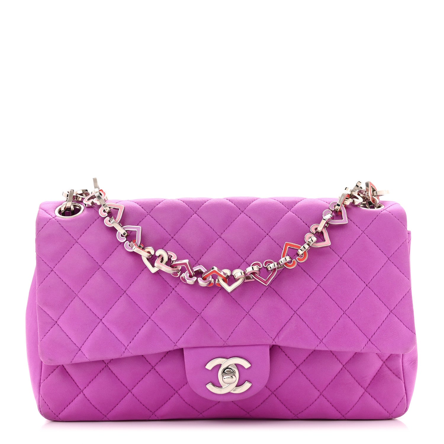 Chanel Lambskin Heart Valentine Medium Flap Fuchsia 1 of 10
