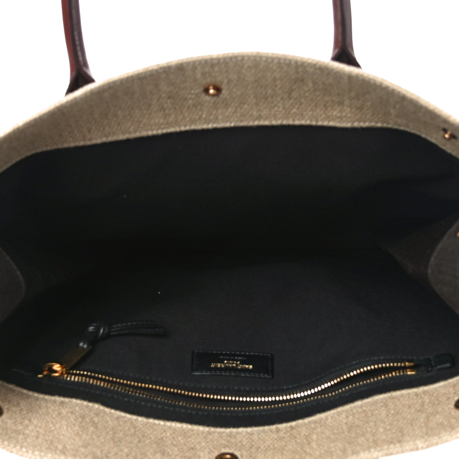 Saint Laurent Linen Calfskin Rive Gauche North South Tote Natural 5 of 9