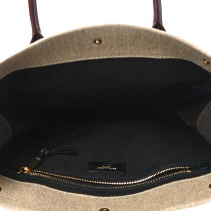 Saint Laurent Linen Calfskin Rive Gauche North South Tote Natural 5 of 9
