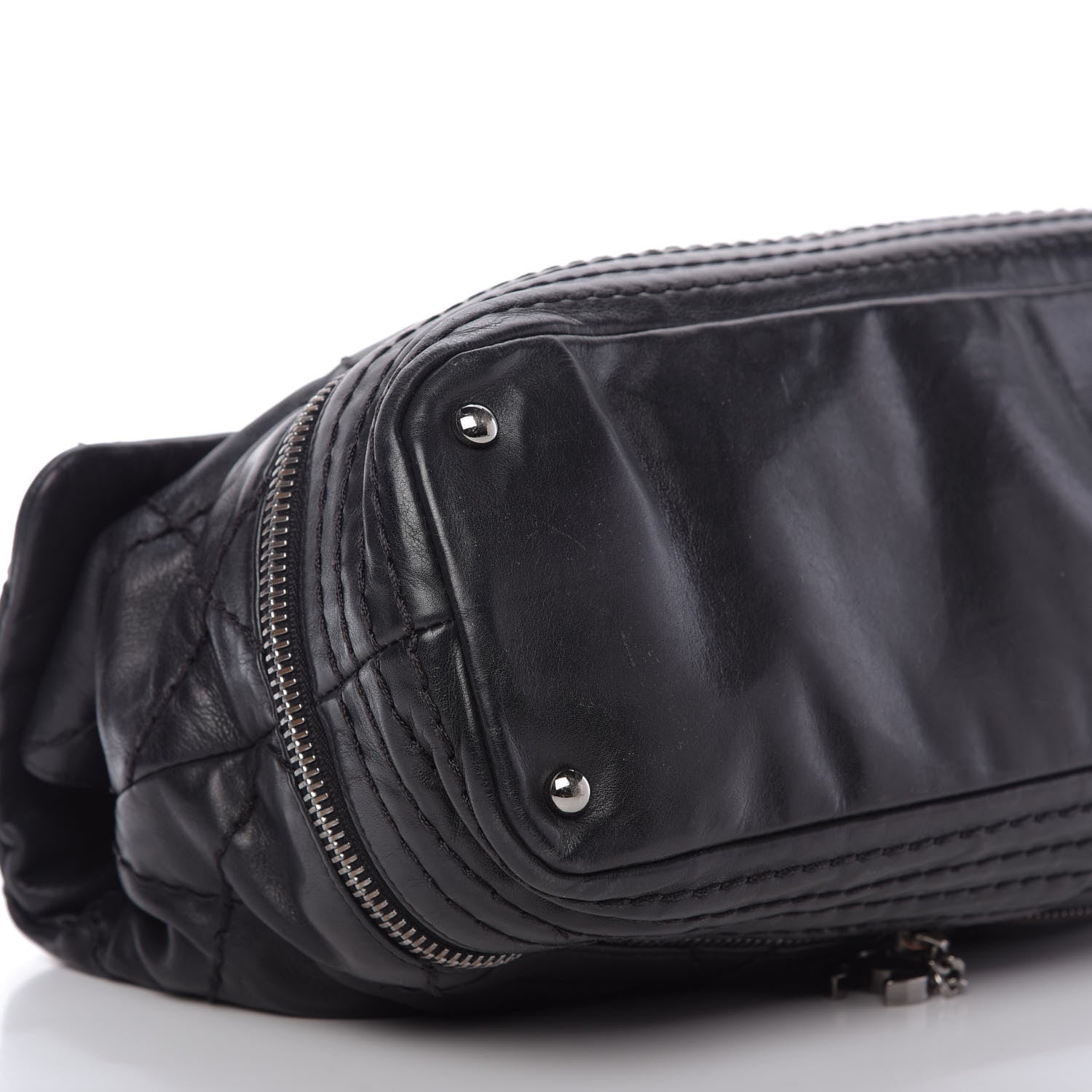 Chanel Calfskin Stitched Large Expandable Flap Bag Black 6 of 9