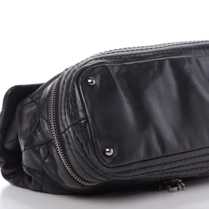 Chanel Calfskin Stitched Large Expandable Flap Bag Black 6 of 9