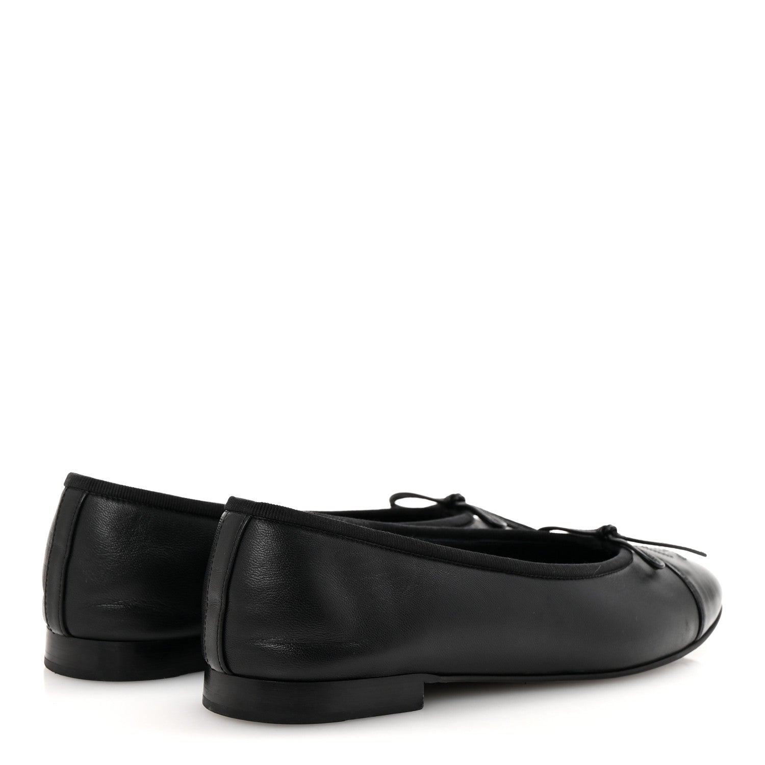 Chanel Lambskin Cap Toe Ballerina Flats 37.5 Black 5 of 11