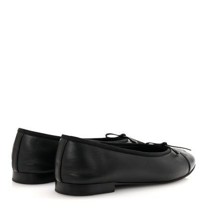 Chanel Lambskin Cap Toe Ballerina Flats 37.5 Black 5 of 11