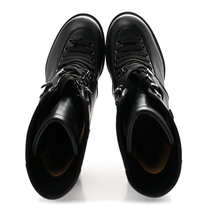 Christian Louboutin Calfskin Macademia 100 Combat Boots 37.5 Black 2 of 9