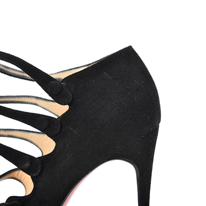 Christian Louboutin Suede Viennana 120 Strappy Booties 40 Black 9 of 12