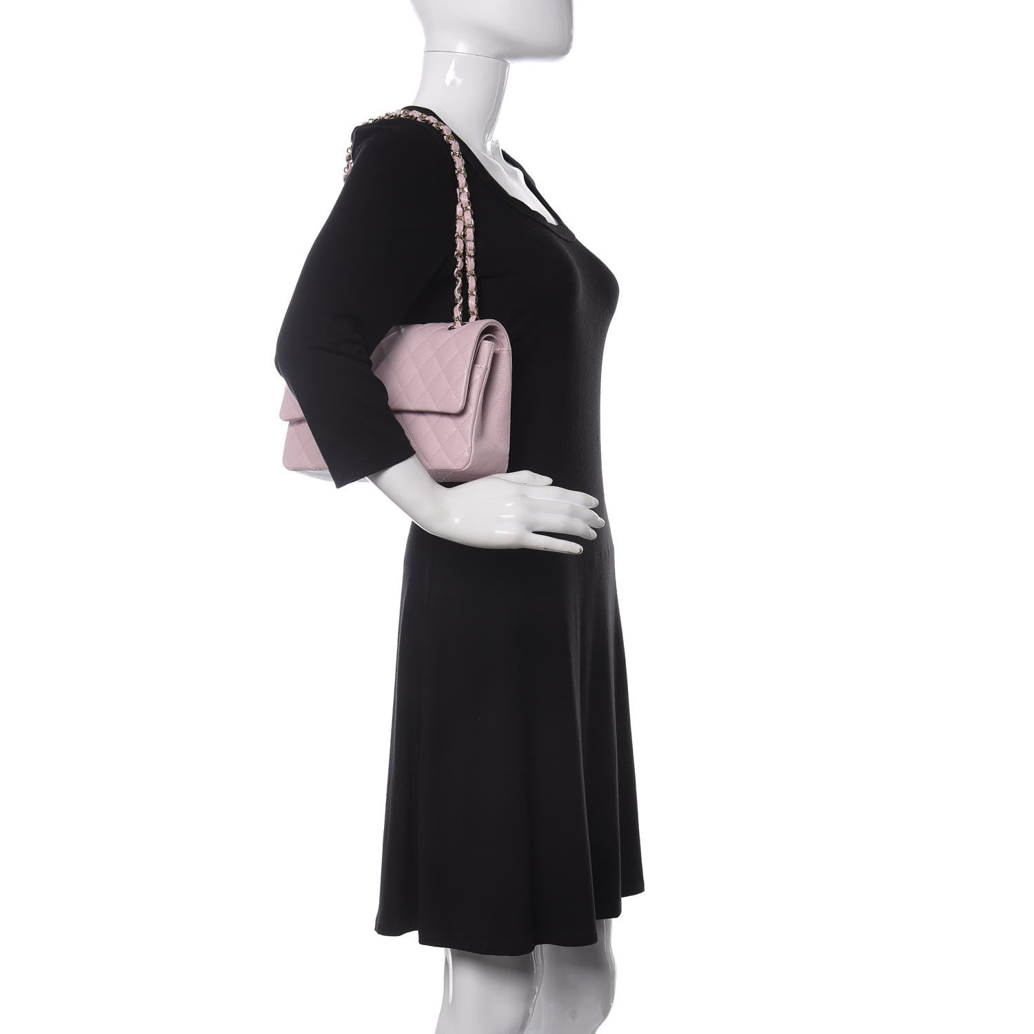 Chanel Caviar Quilted Medium Double Flap Light Pink 2 of 11