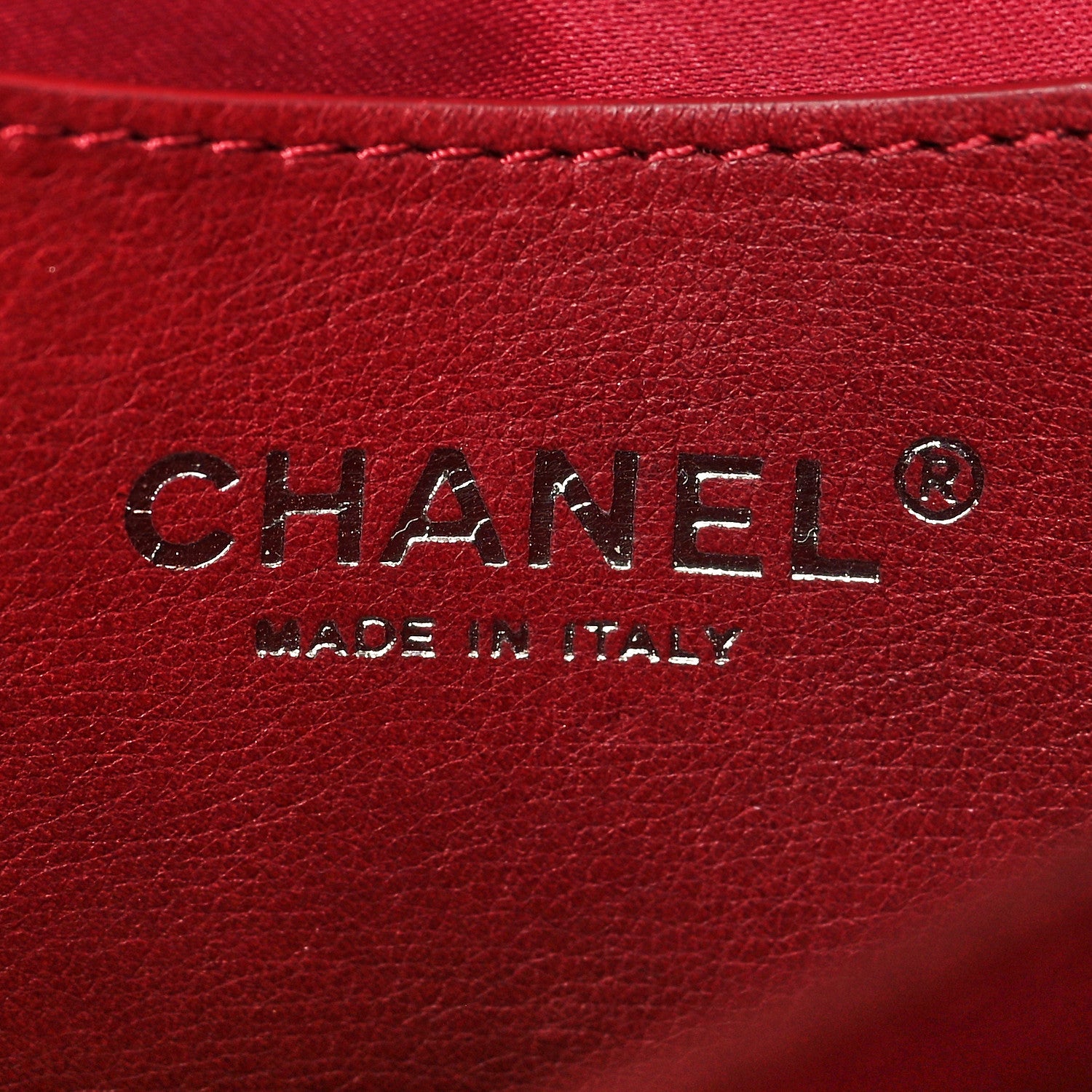 Chanel Calfskin Stitched Clutch Flap Red 5 of 13