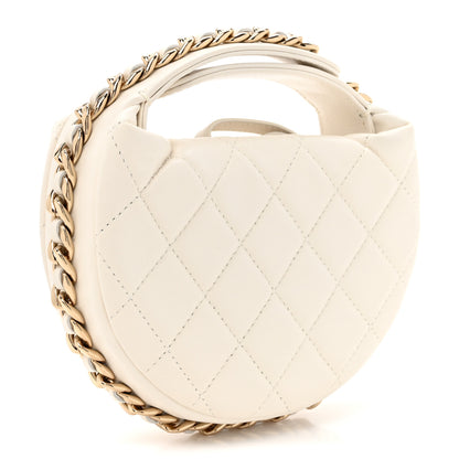 Chanel Lambskin Quilted Chain Around Pouch White 3 of 11