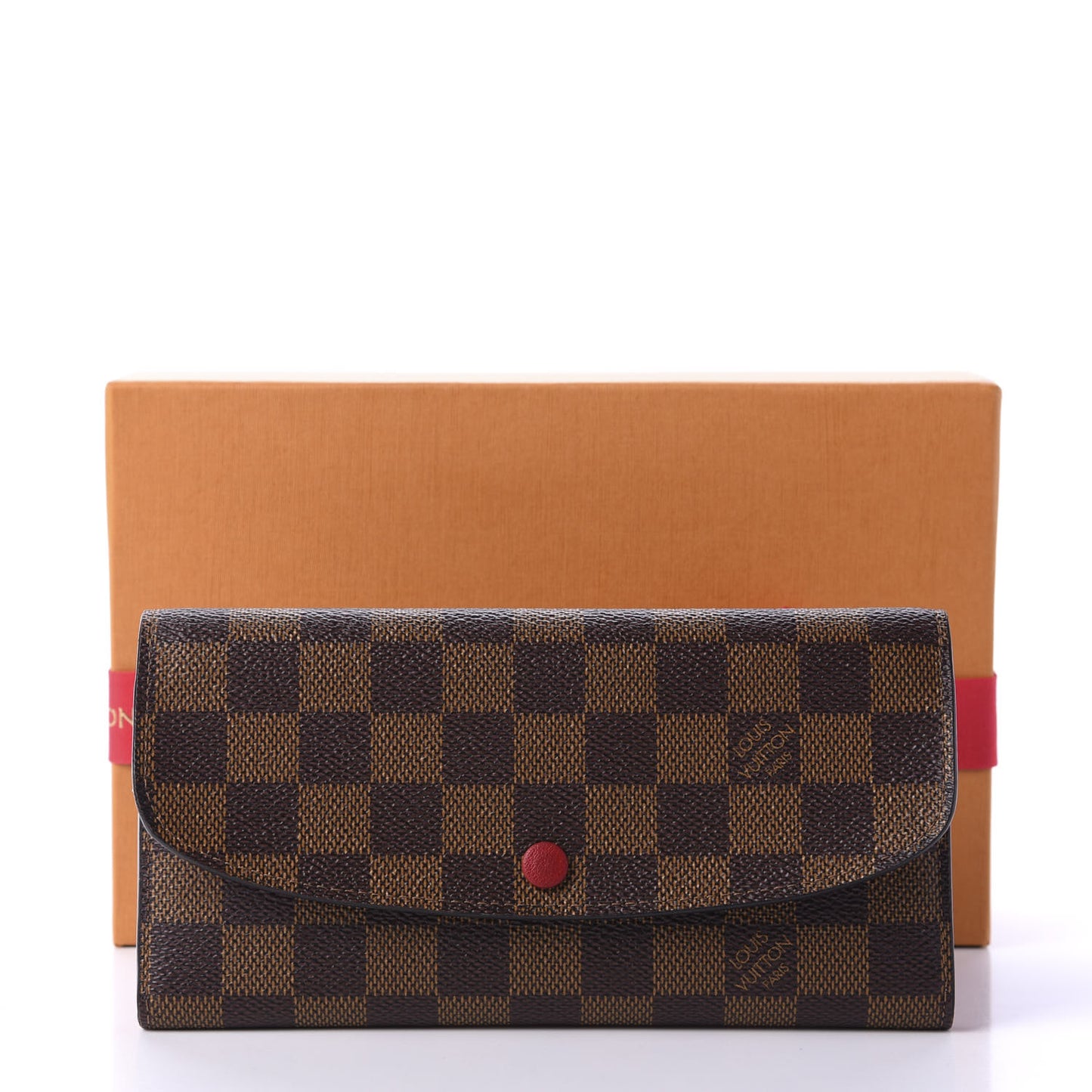 Damier Ebene Emilie Wallet Red