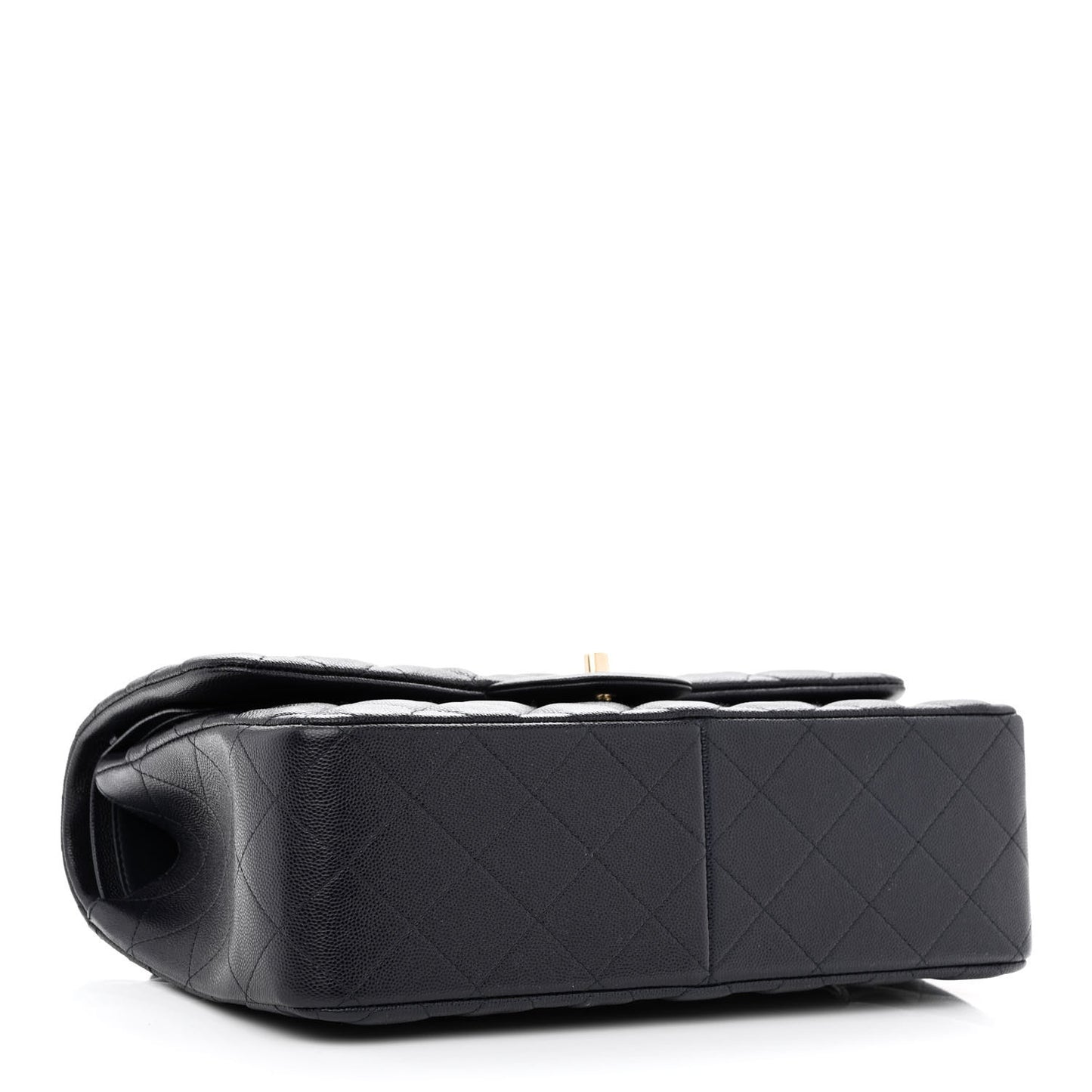 Caviar Quilted Jumbo Double Flap Navy Blue