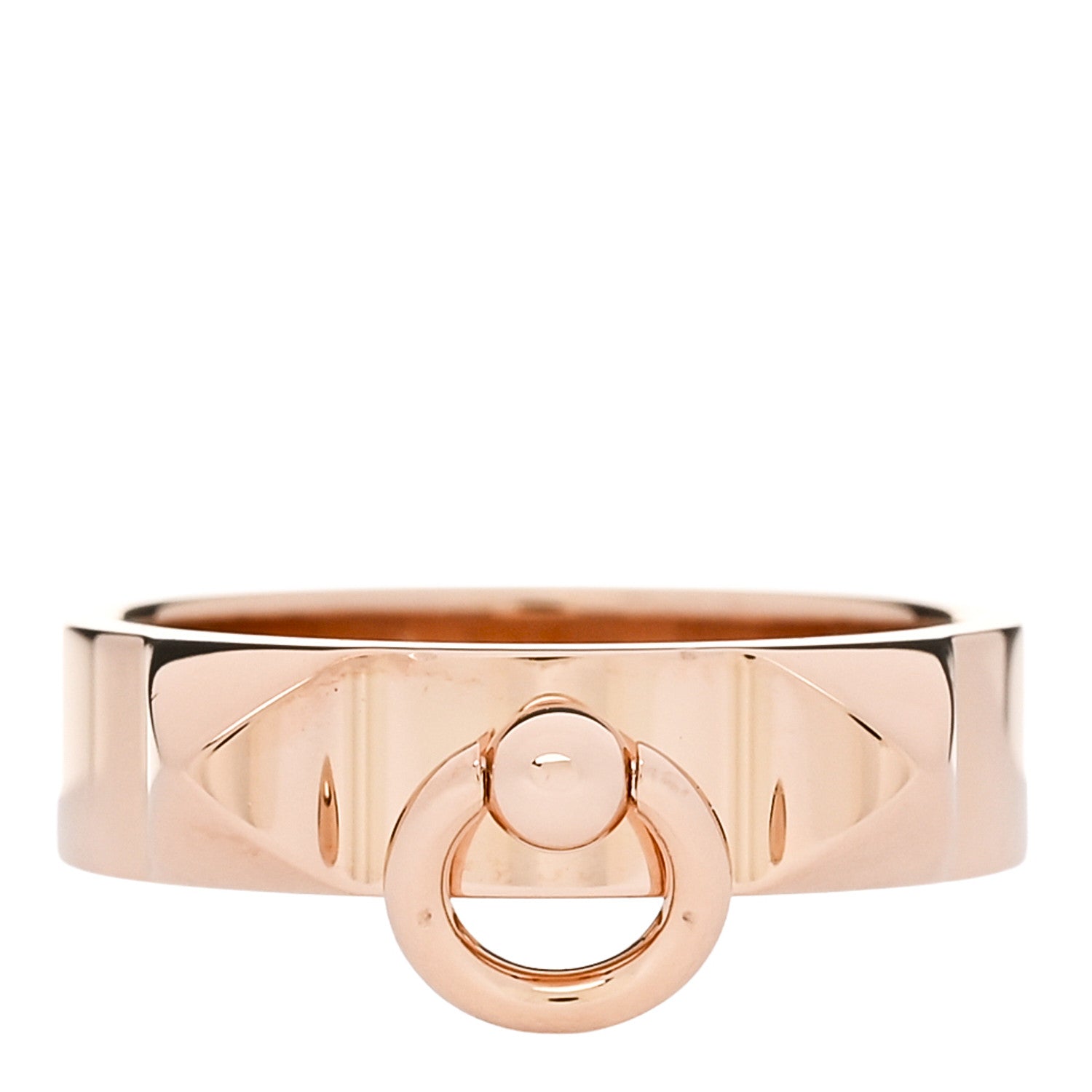 Hermes 18K Rose Gold PM Collier De Chien Ring 53 6.5 1 of 5