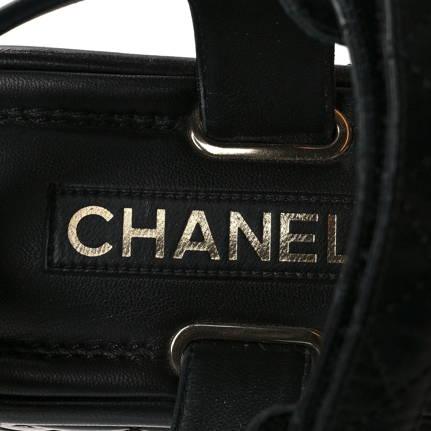 Lambskin Quilted Platform Sandals 38.5 Black