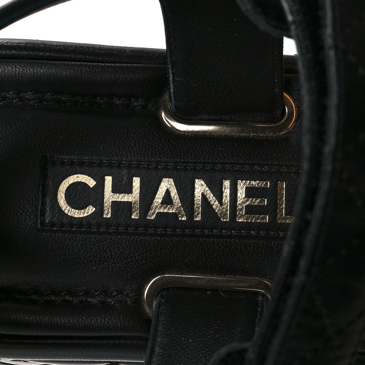 Chanel Lambskin Quilted Platform Sandals 38.5 Black 7 of 10