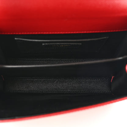 Saint Laurent Grain de Poudre Mini Classic Monogram Cassandra Top Handle Red 6 of 11