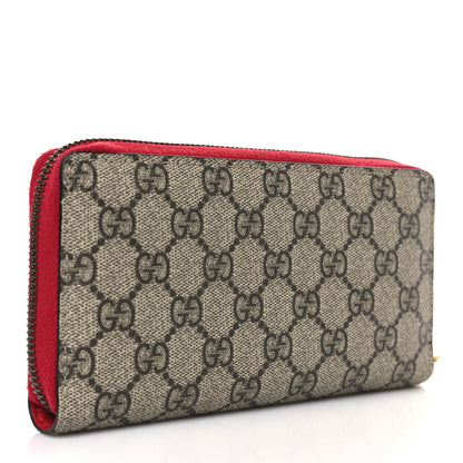 Gucci GG Supreme Monogram Cherries Zip Around Wallet Hibiscus Red 3 of 7