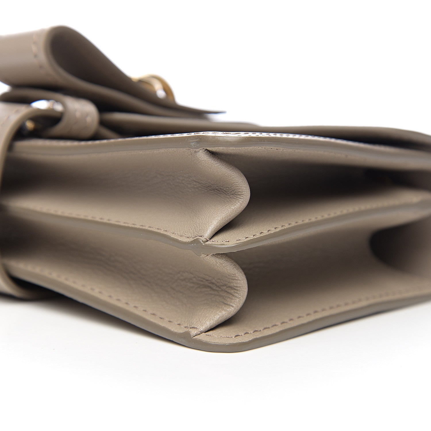 Chloe Shiny Goatskin Calfskin Aby Chain Shoulder Bag Motty Grey 7 of 8