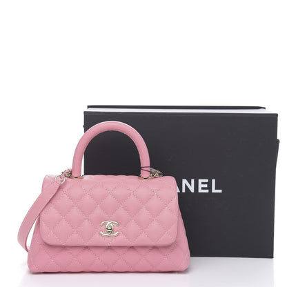 Chanel Caviar Quilted Mini Coco Handle Flap Pink 10 of 11