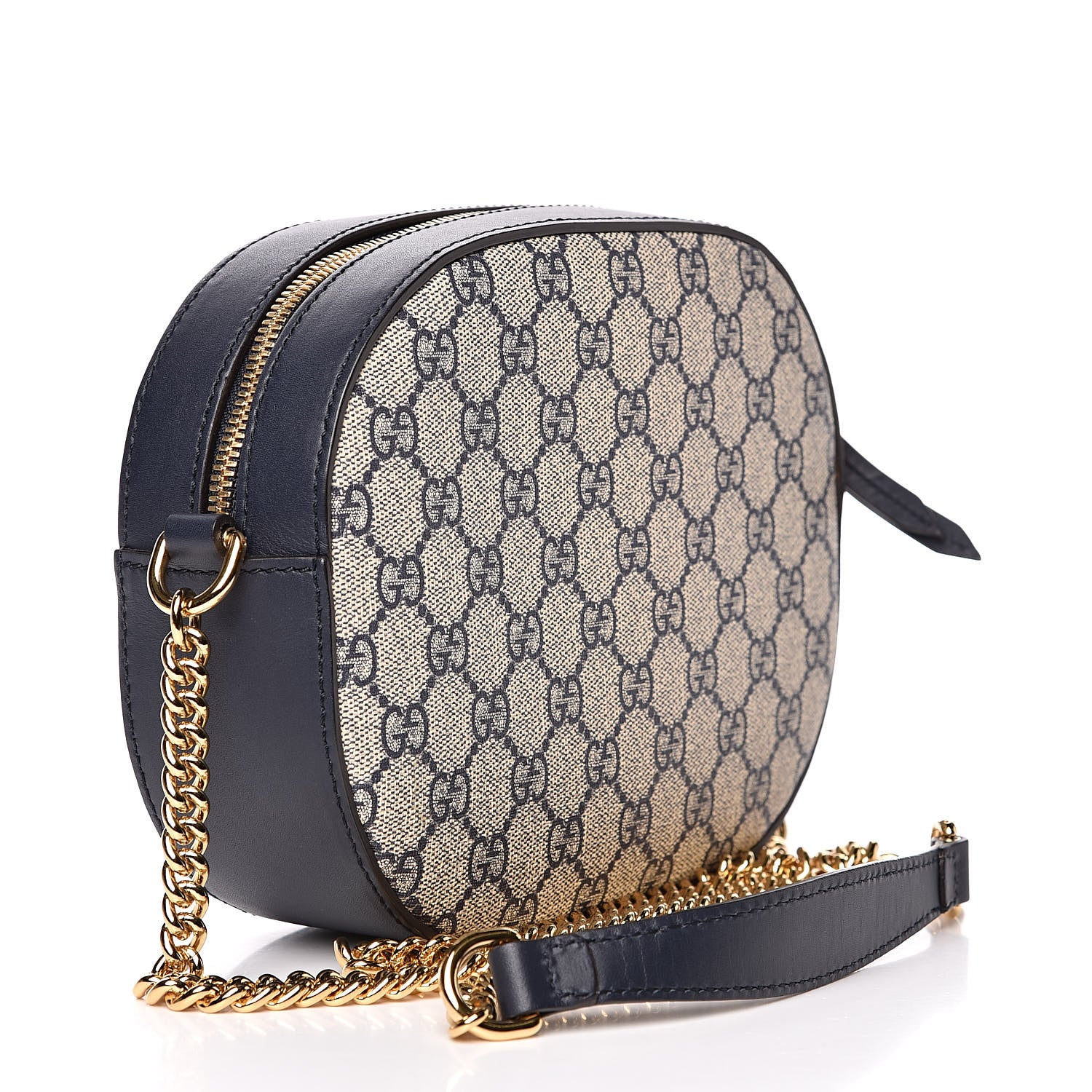 Gucci GG Supreme Monogram Mini Chain Shoulder Bag Beige Blue 3 of 12