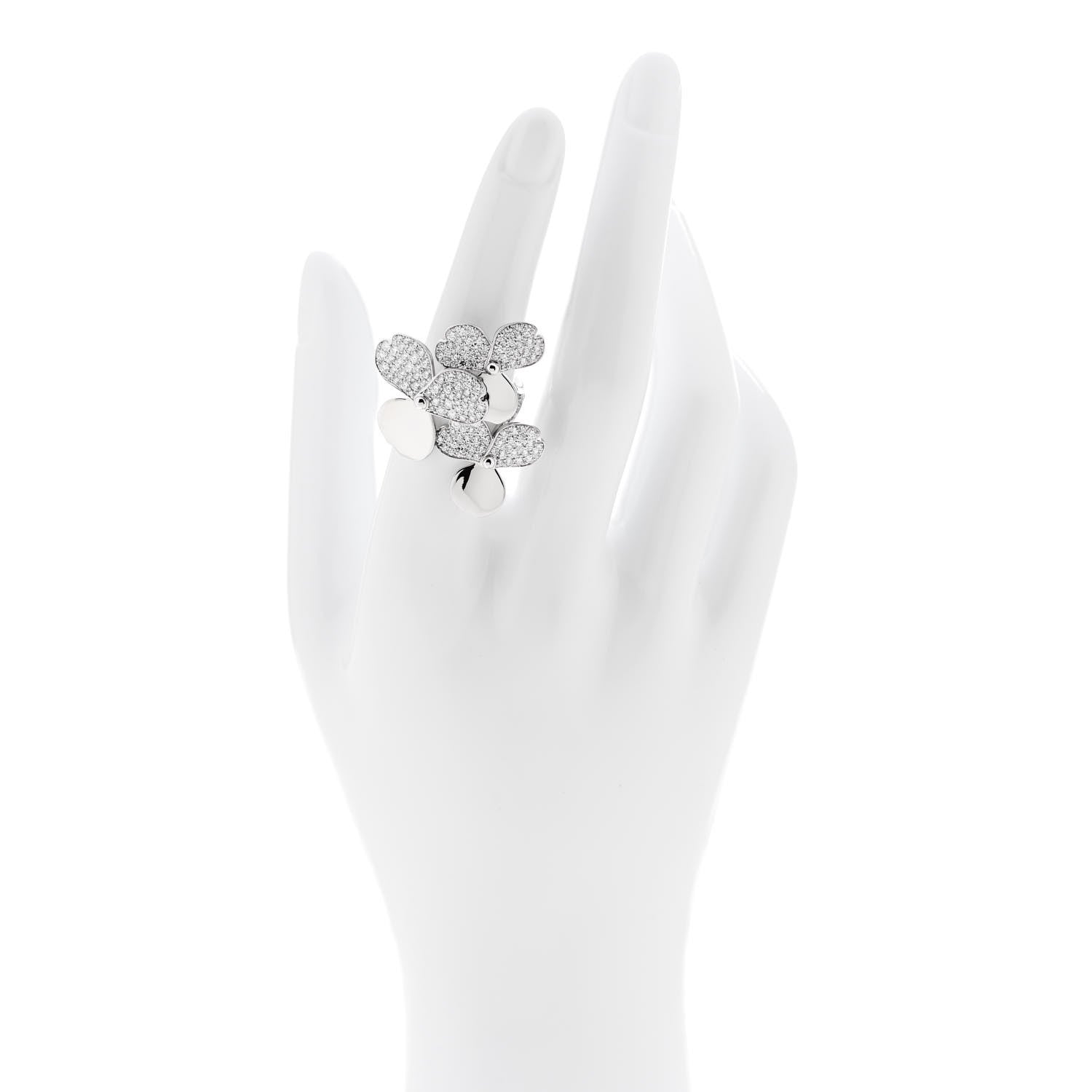 Tiffany Platinum Diamond Paper Flowers Cluster Ring 52 6 2 of 7