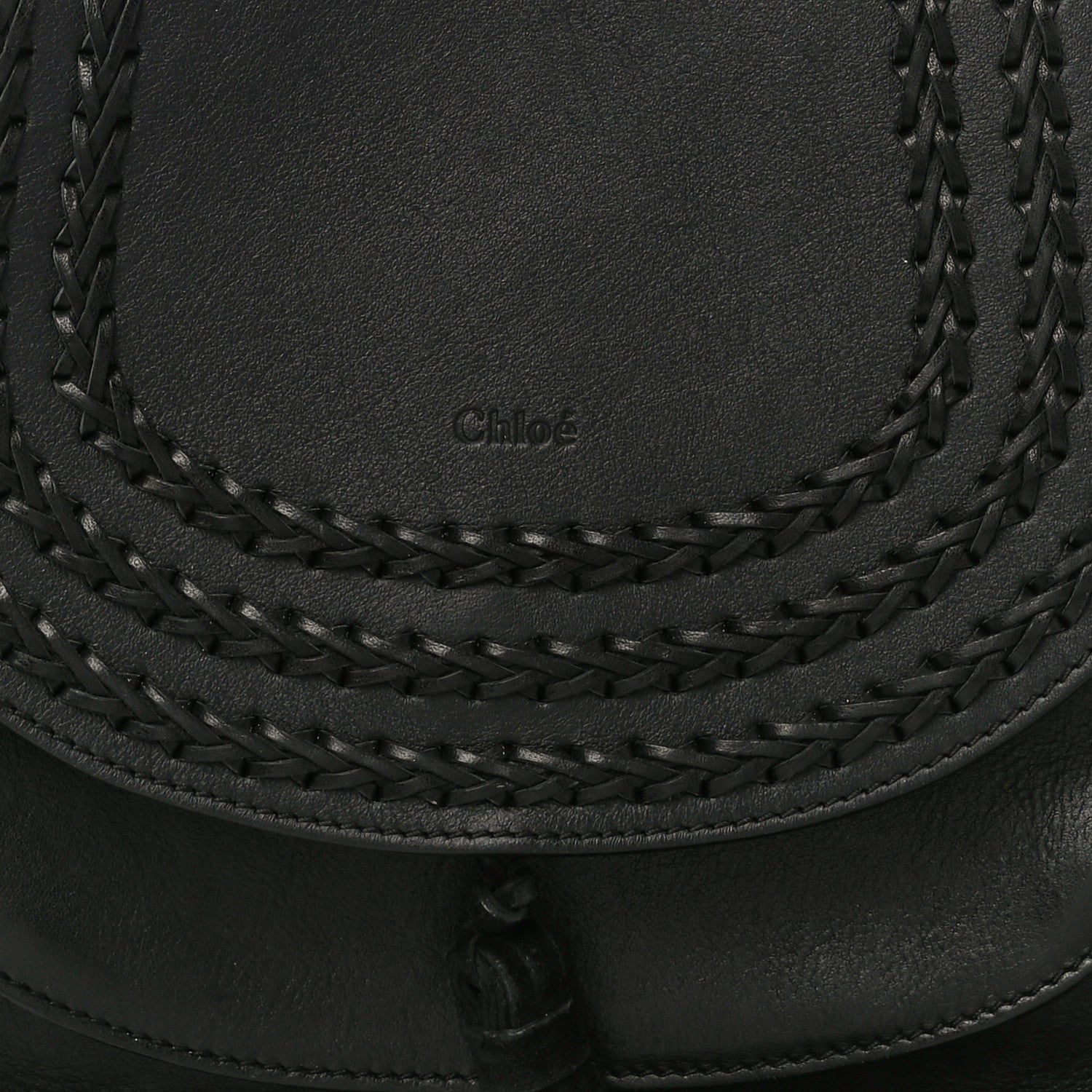 Chloe Calfskin Braided Medium Hudson Shoulder Bag Black 8 of 14