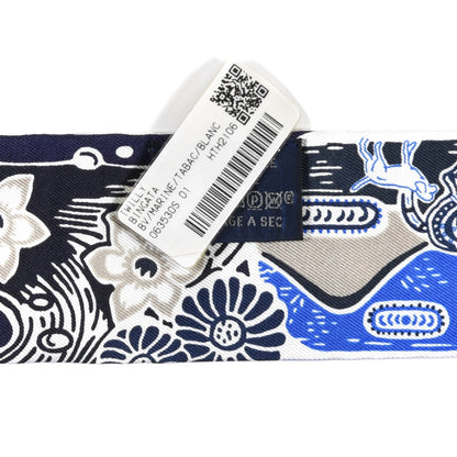 Hermes Silk Bingata Twilly Marine Tabac White 4 of 4