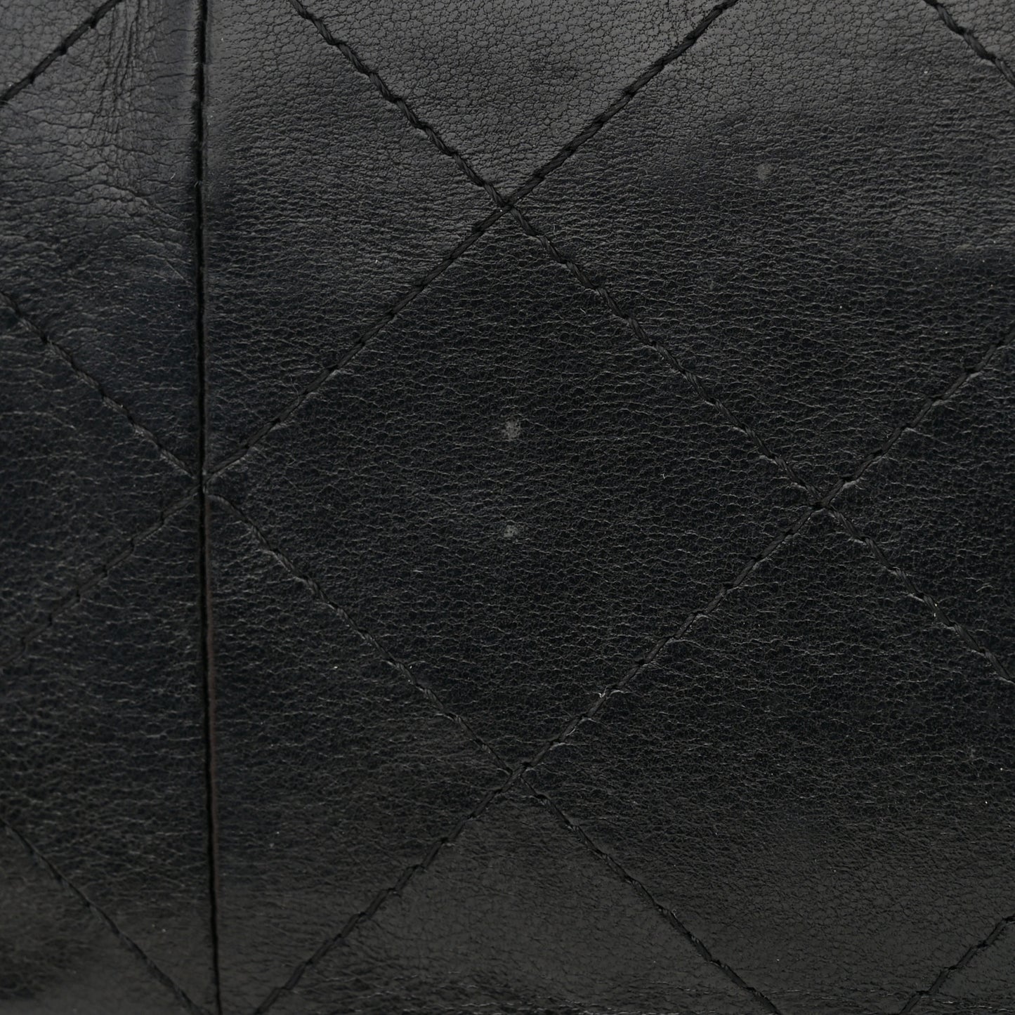 Lambskin Quilted Jumbo Single Flap Black