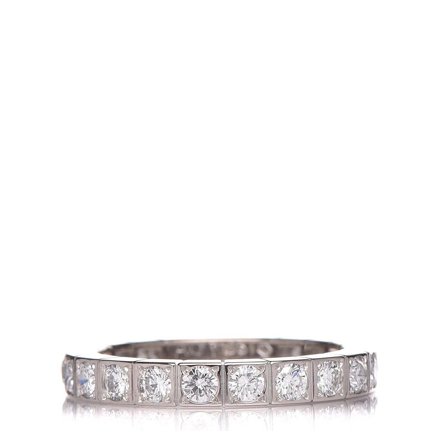 18K White Gold Diamond 3mm Lanieres Ring 52 6