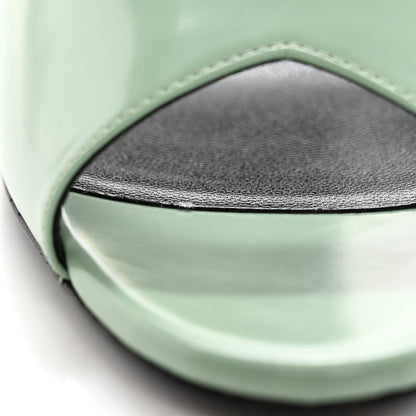 Gucci Polished Calfskin Scarlet Mid Heel Slide Sandals 39.5 Aqua Green 12 of 12