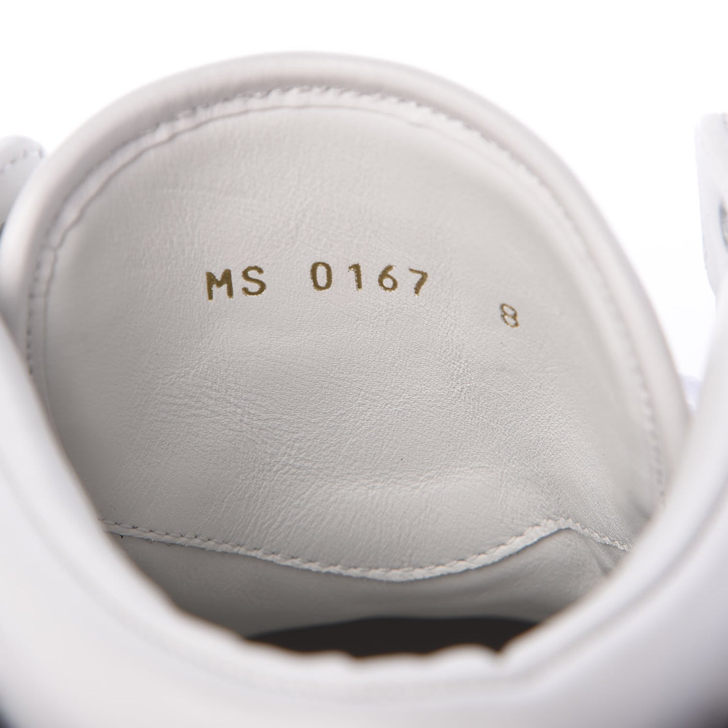 Calfskin Rivoli High Top Sneakers 8 White