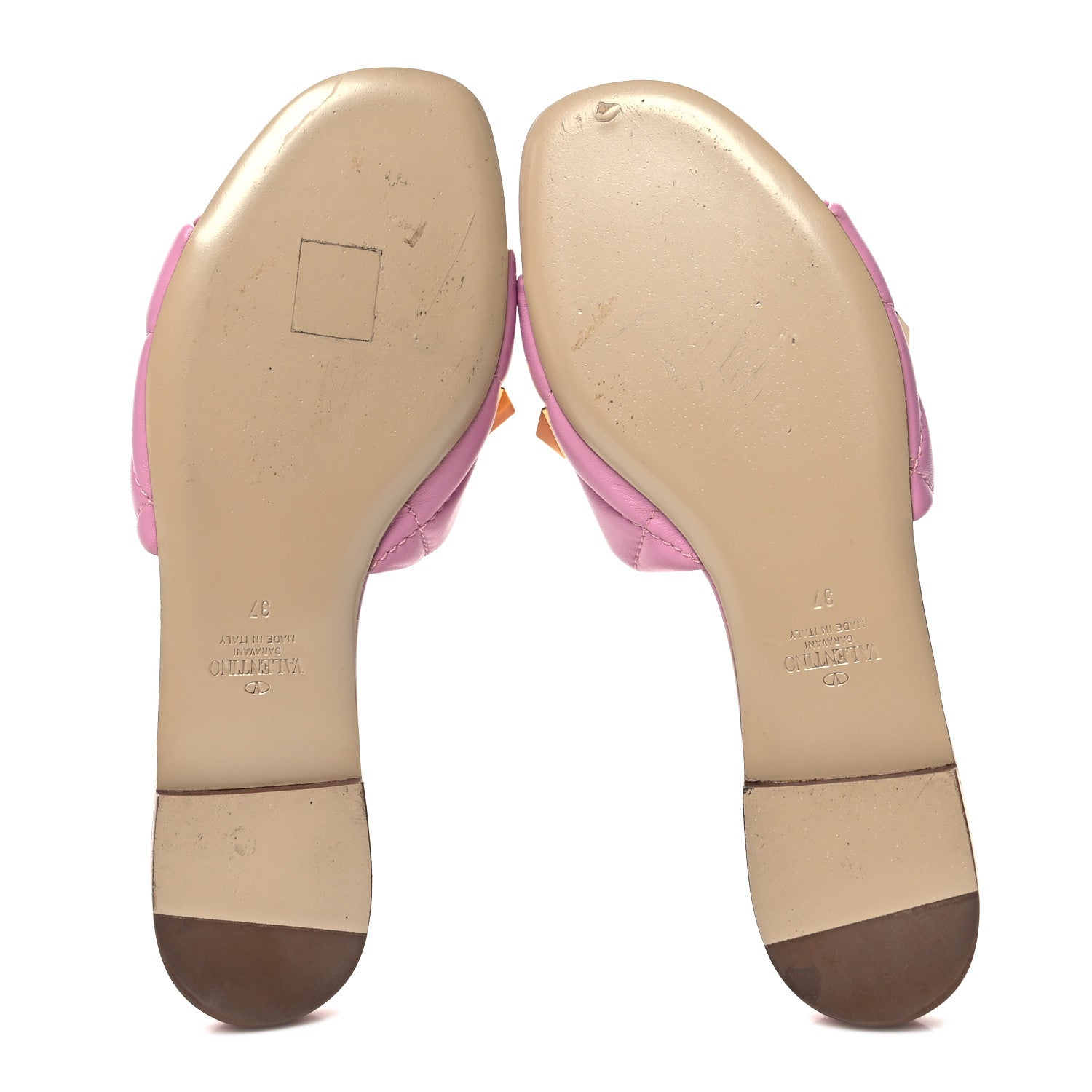 Valentino Garavani Nappa Roman Stud Flat Slide Sandals 37 Giacinto 5 of 8