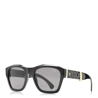 Chanel Acetate Crystal Polarized Square Folding Sunglasses 71692 Black 1 of 8