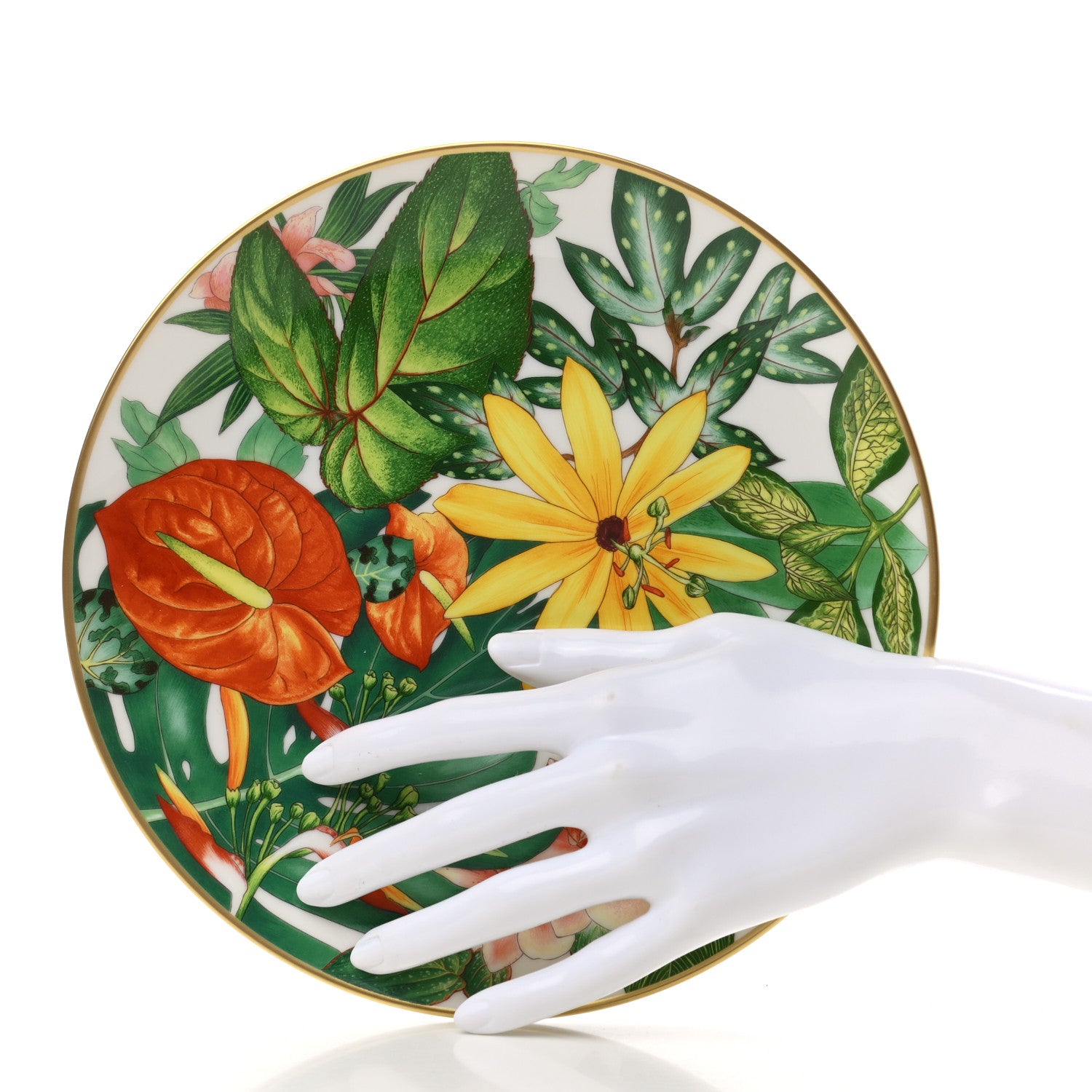 Hermes Porcelain Passifolia Dessert Plate N°2 Set of 2 2 of 7