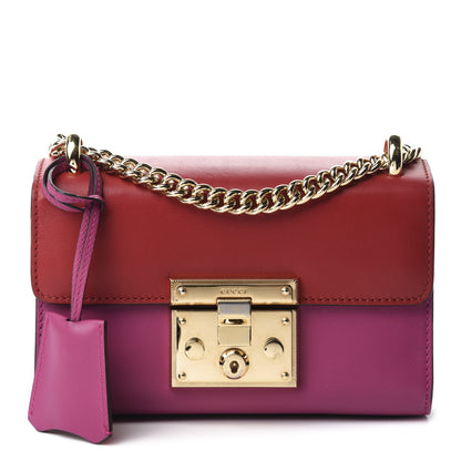 Gucci Calfskin Small Padlock Shoulder Bag New Rosette Hibiscus Red 1 of 10