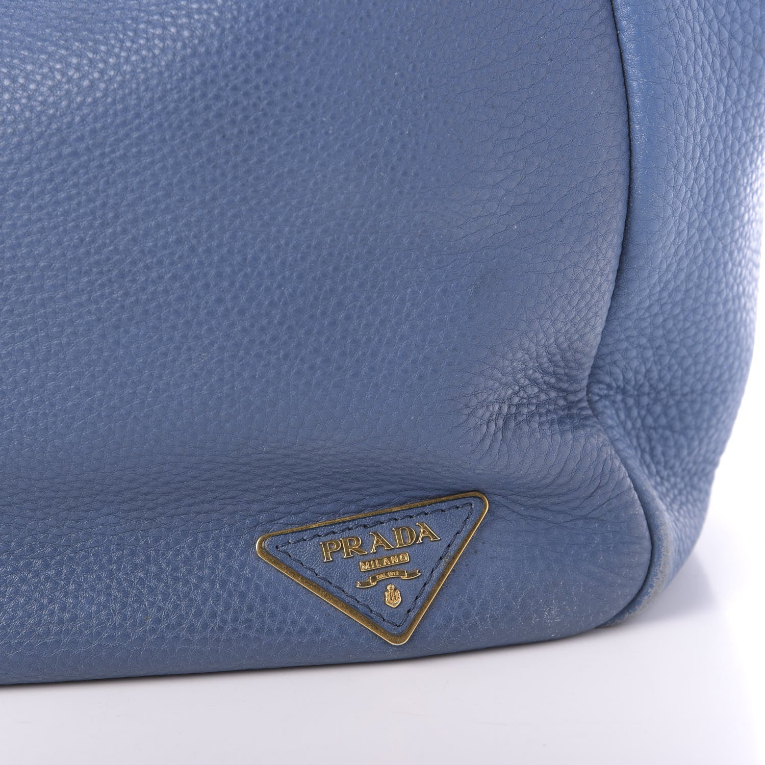 Prada Vitello Daino Double Pocket Hobo Cobalto 12 of 14