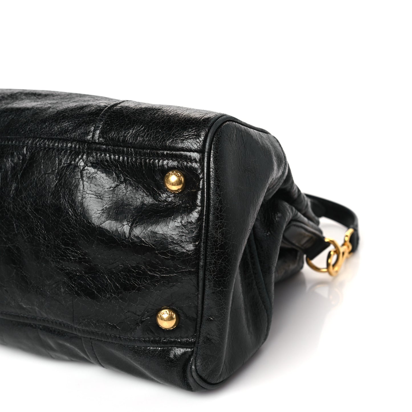 Vitello Shine Shopping Satchel Black