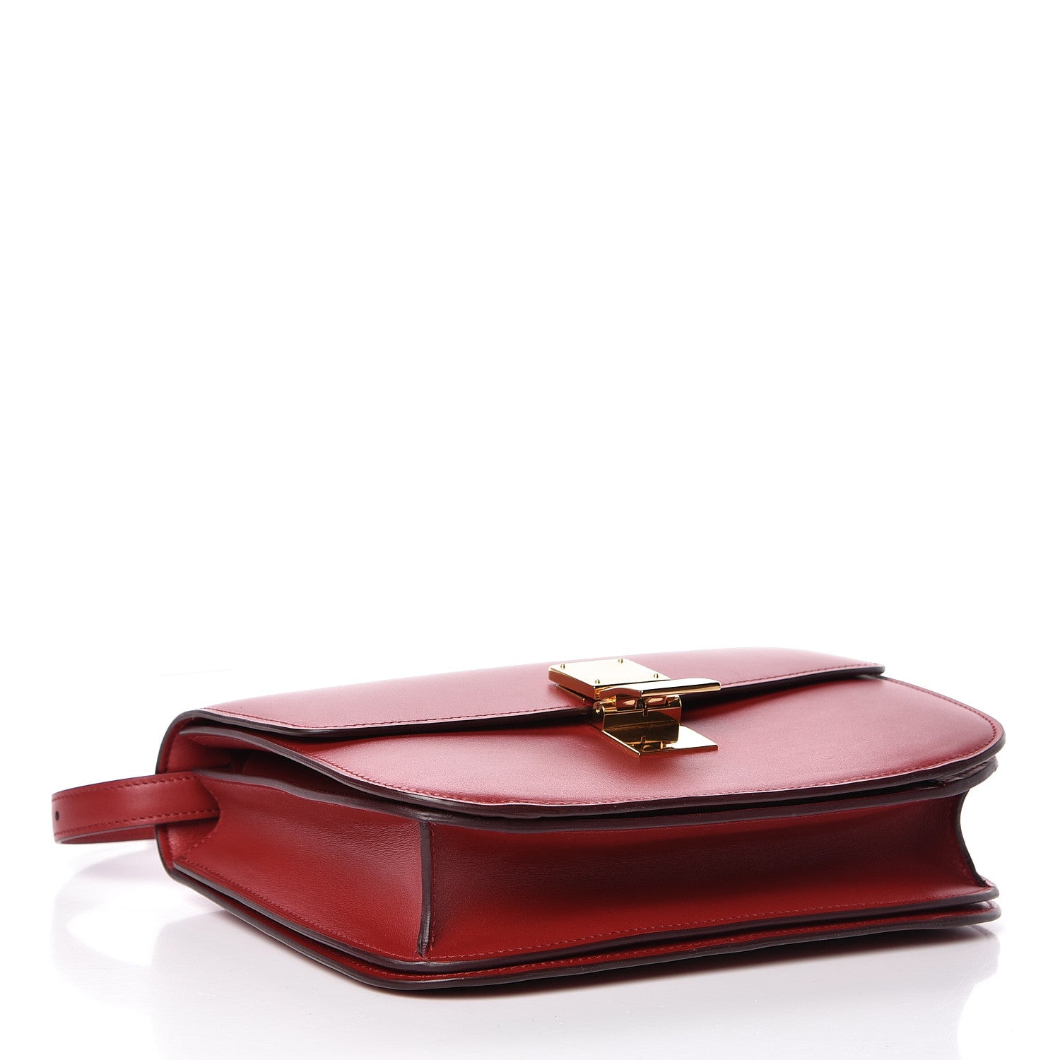 Celine Box Calfskin Medium Classic Box Flap Bag Red 4 of 10